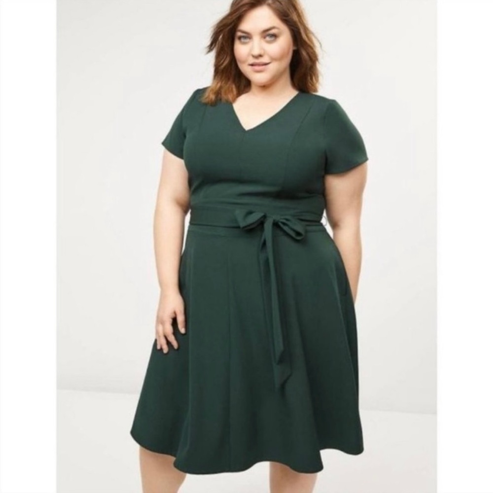 Lane Bryant dark green Lena dress